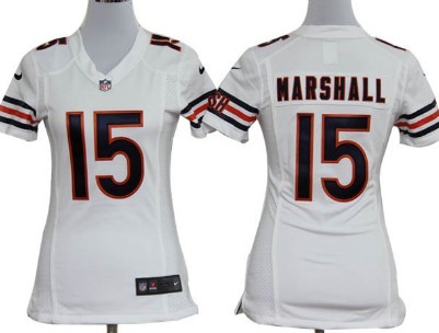 Nike Women's nfl Chicago Bears 15 Brandon Marshall Nike White Game Team Jersey